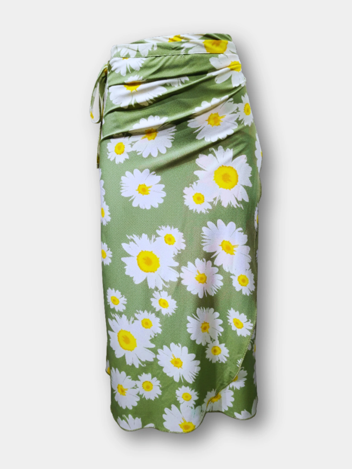 Green Daisy Wrap Skirt - N/A bottoms available at theGirlyZone Kampala